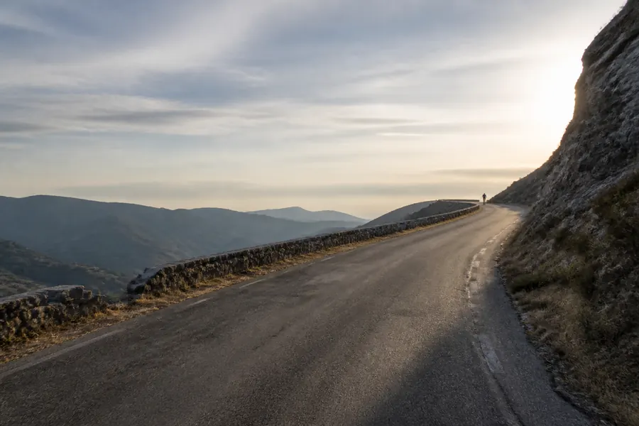 Mountain road in northern Spain used for a cycling stage